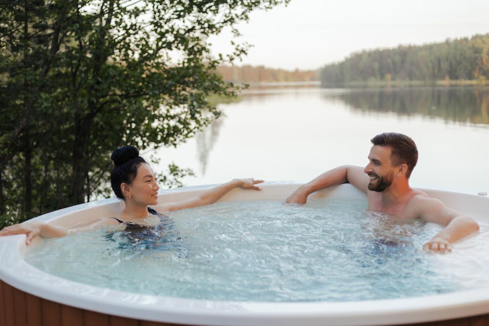 Couple in a hot tub